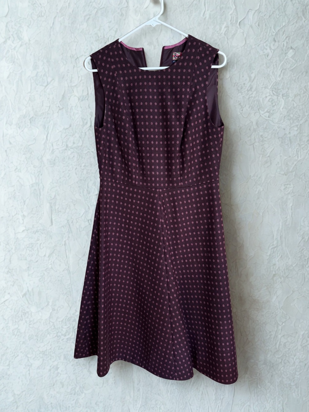 Boden Plum Polka Midi Dress
